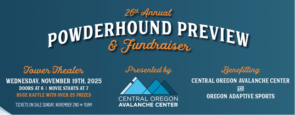 Central Oregon Avalanche Center is Hosting the 26th Powderhound Preview and Fundraiser